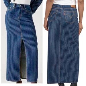 Levi's Blue Pinstripe Denim Skirt